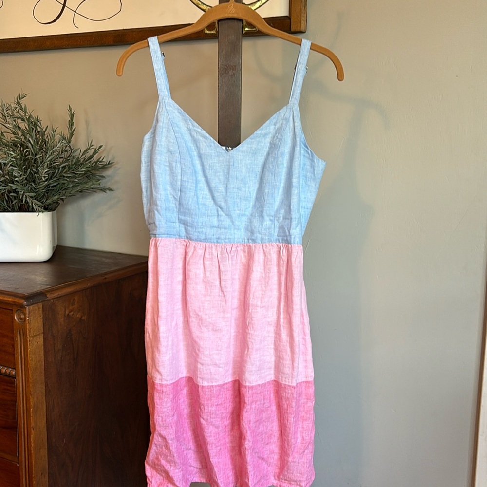 Cynthia Rowley Linen Color Block Dress